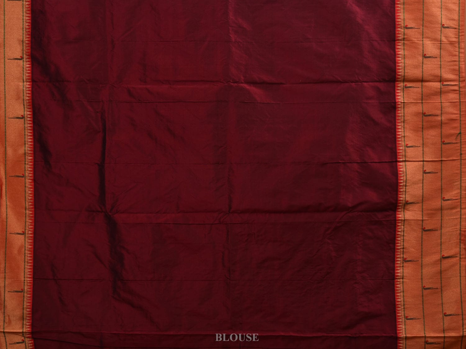Maroon Paithani Silk Handloom Saree with Triple Muniya Border Design p0438