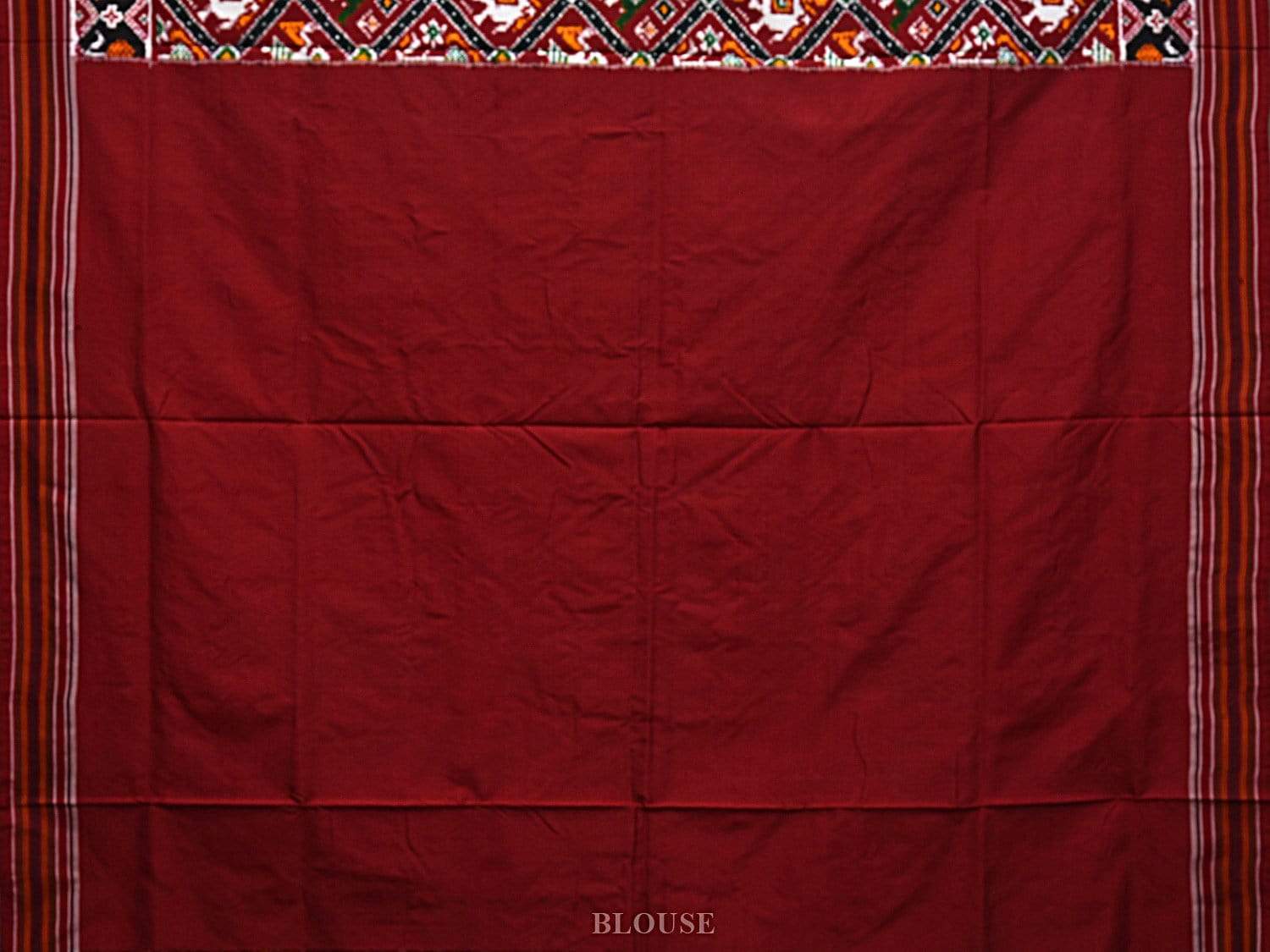 Maroon Pochampally Double Ikat Silk Handloom Saree with Narikunj Design i0586