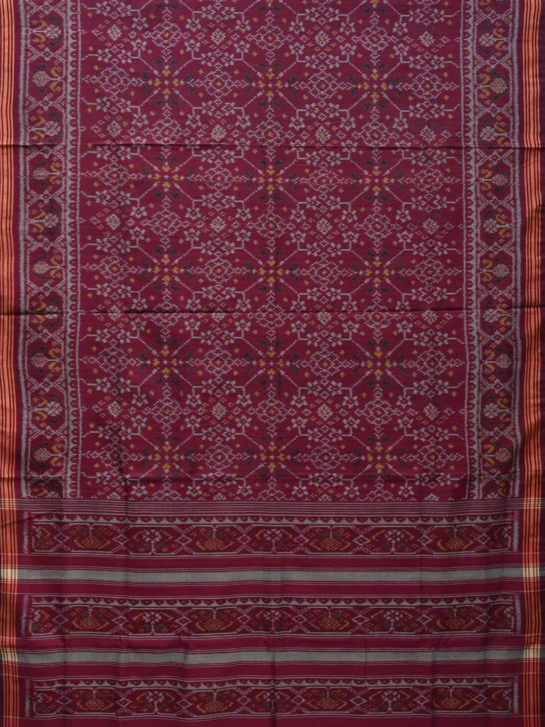 Maroon Pochampally Ikat Cotton Handloom Saree with All Over Body Design i0630
