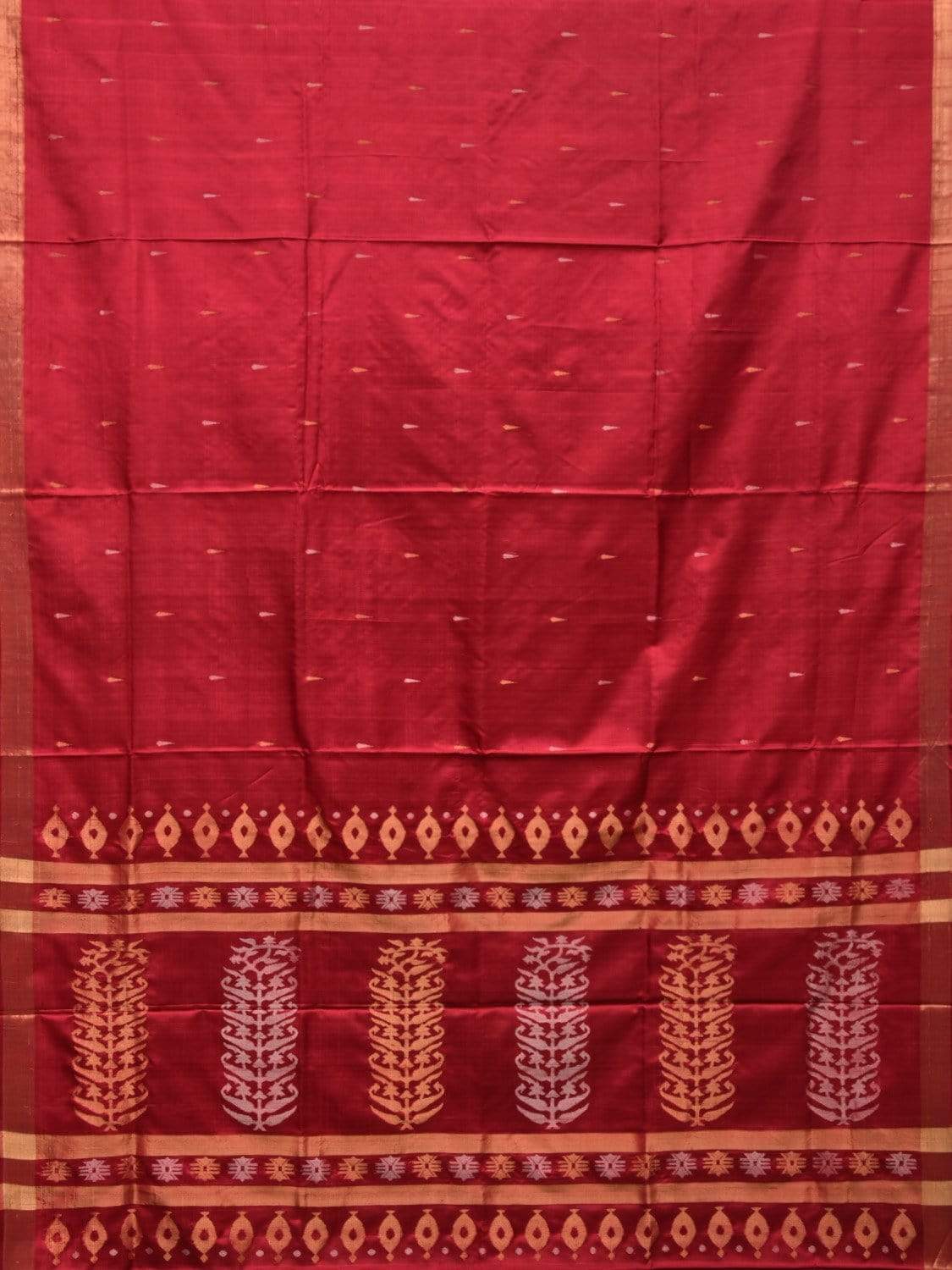 Maroon Uppada Silk Handloom Saree with Karpur Pallu Design u1735