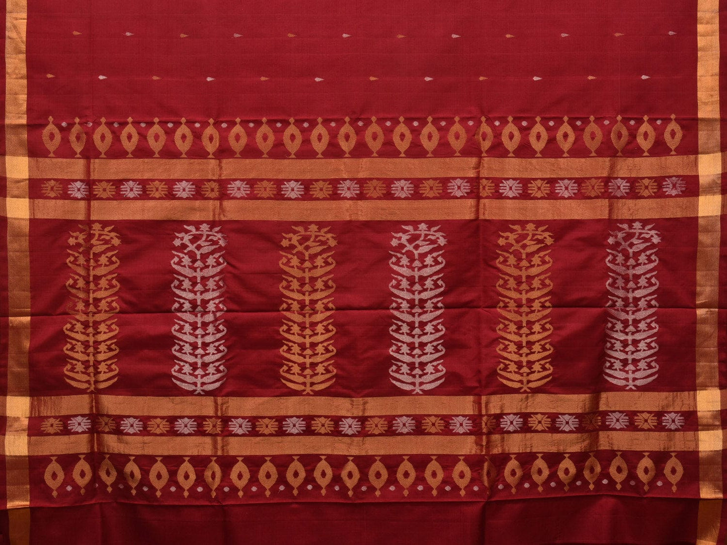 Maroon Uppada Silk Handloom Saree with Karpur Pallu Design u1905