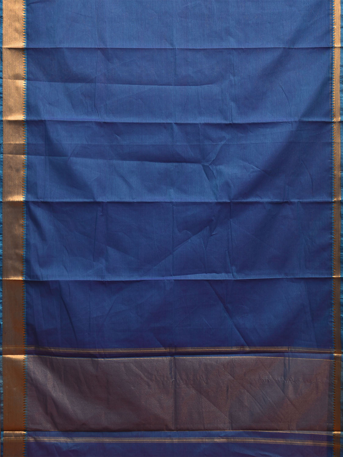 Blue Mangalgiri Cotton Handloom Saree with Strips Design and Small Temple Border No Blouse mn0087