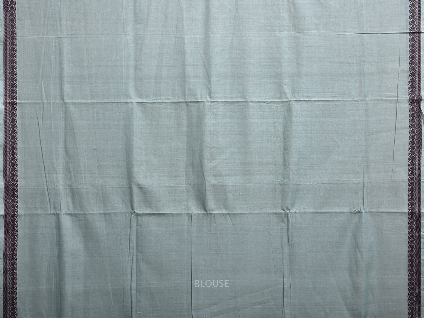 Light Grey Mangalgiri Cotton Plain Saree with Border and Strips Pallu Design mn0095