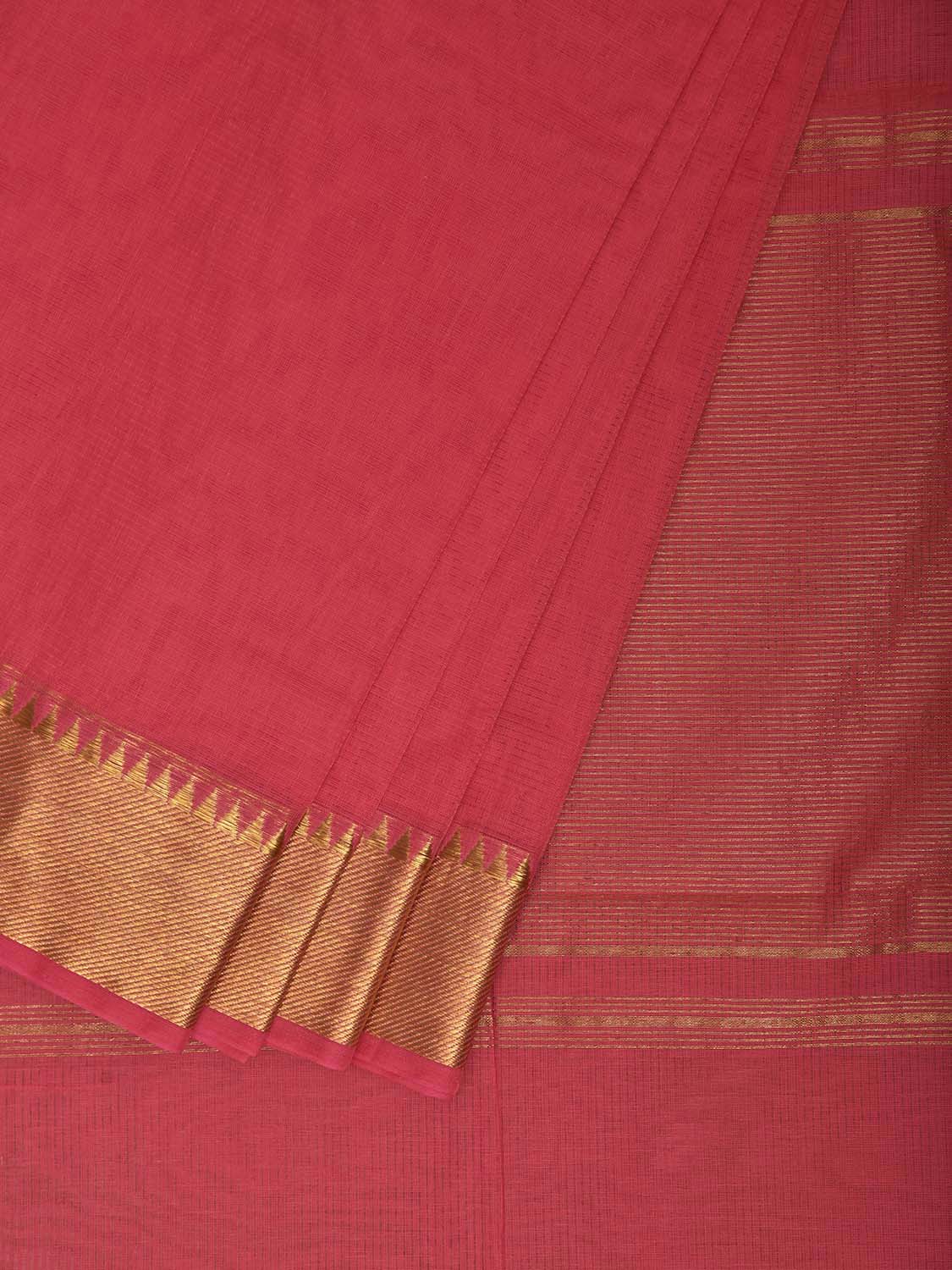 Baby Pink Mangalgiri Cotton Handloom Saree with Strips Design No Blouse mn0147