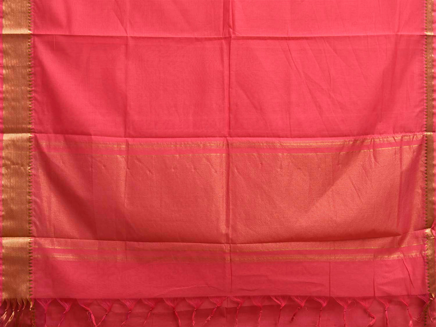 Baby Pink Mangalgiri Cotton Handloom Saree with Strips Design No Blouse mn0147