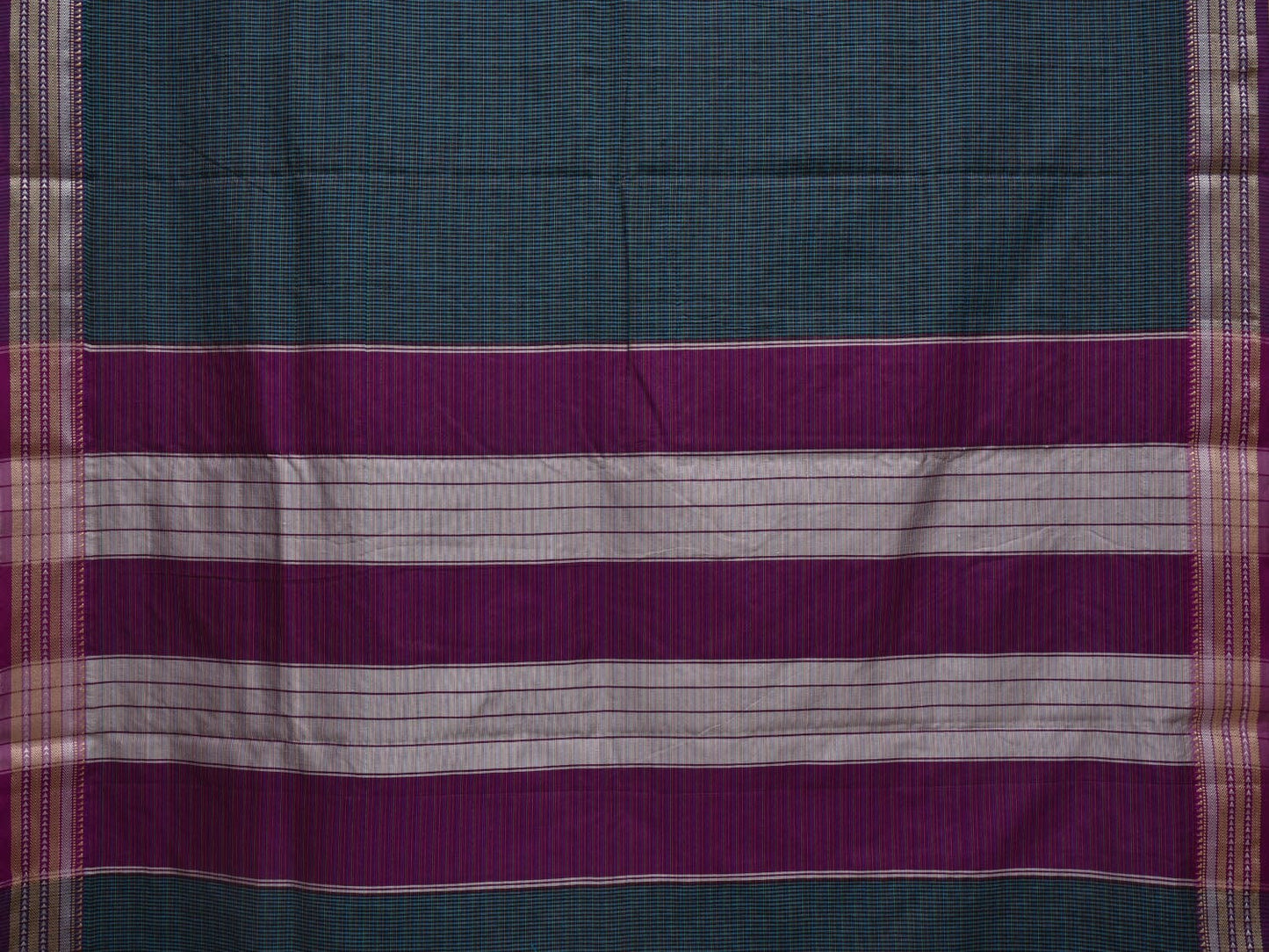 Multicolor Bamboo Cotton Saree with Checks Design bc0040