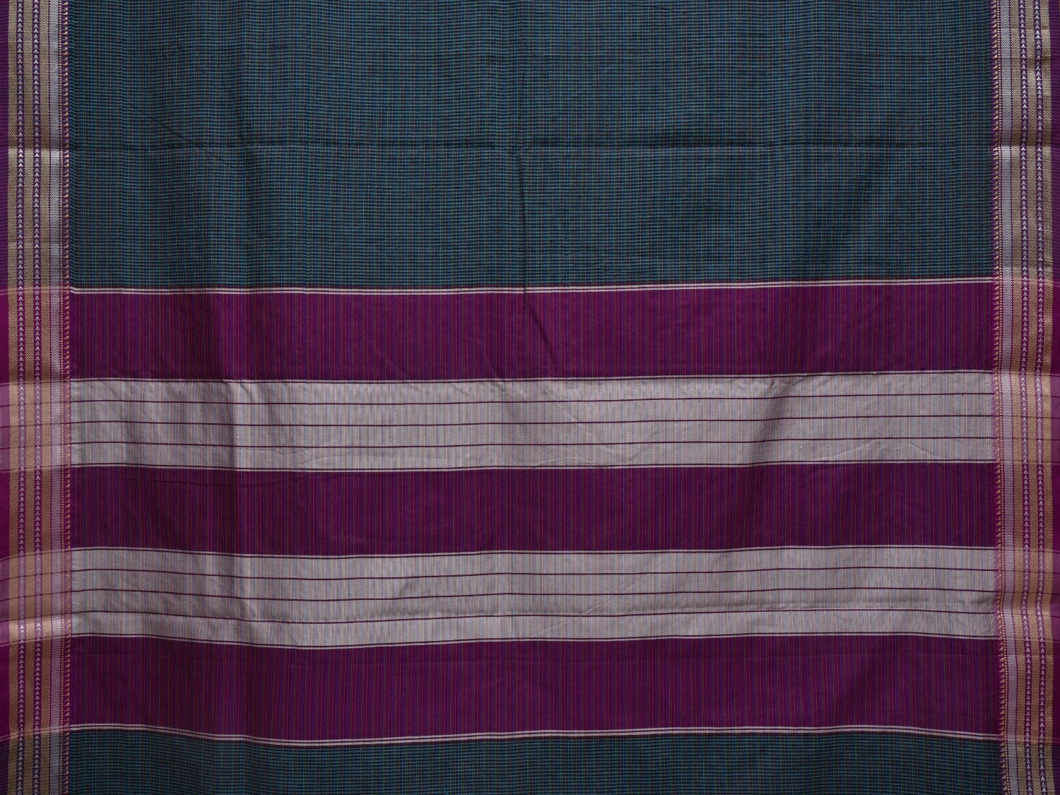 Multicolor Bamboo Cotton Saree with Checks Design bc0040