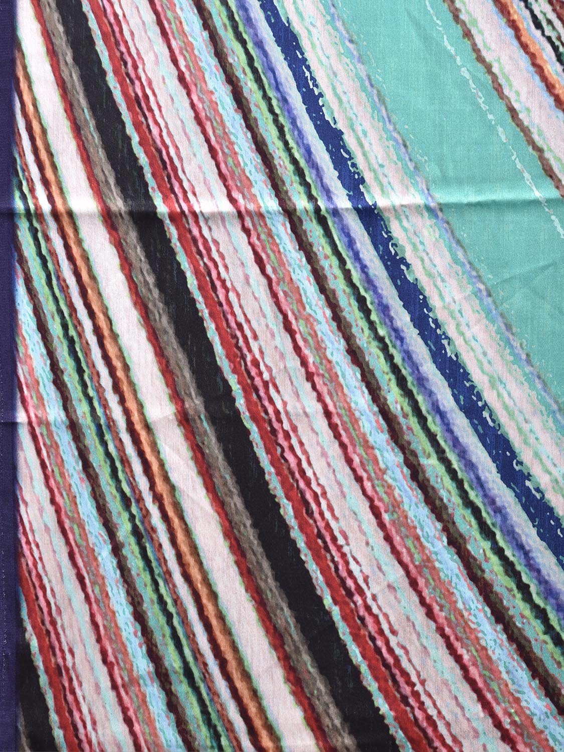 Multicolor Digital Print Satin Saree with Abstract Design o0675