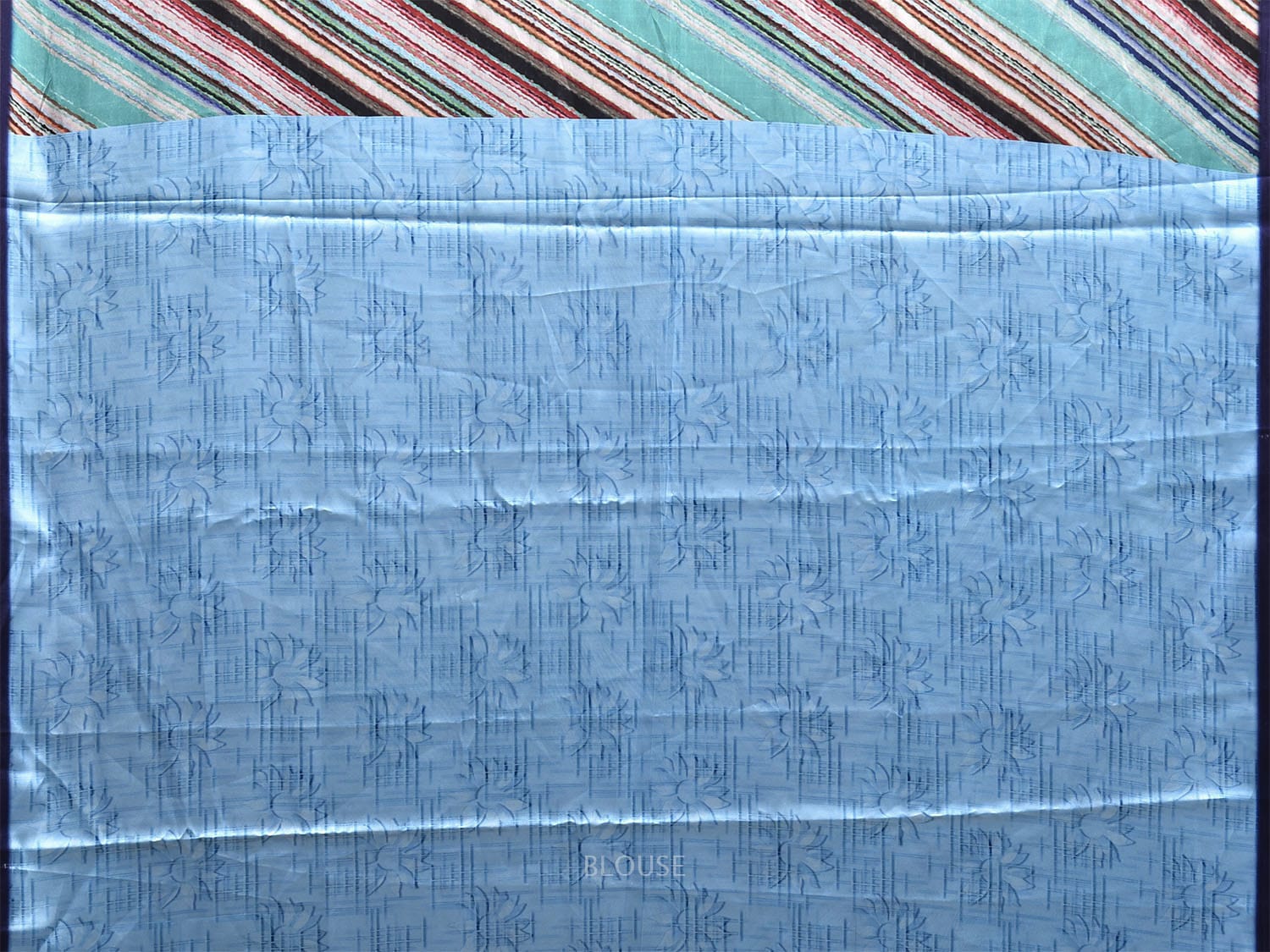 Multicolor Digital Print Satin Saree with Abstract Design o0675