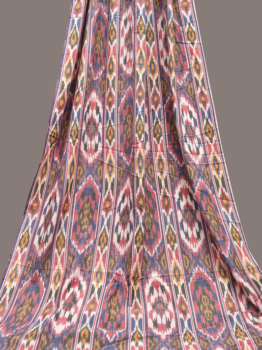 Multicolor Ikat Cotton Handloom 2.5mts Fabric with Uzbekistan Pattern Design f0259