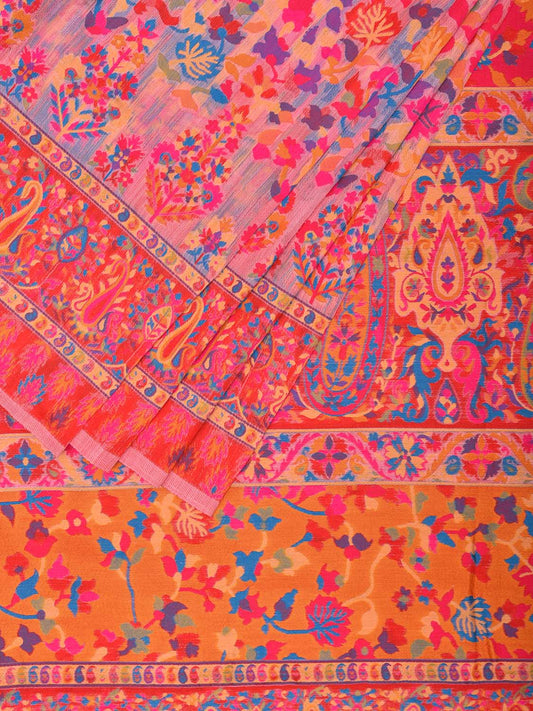 Multicolor Jacquard Cut Work Kashmiri Pashmina Design on Soft Modal Silk   o0576