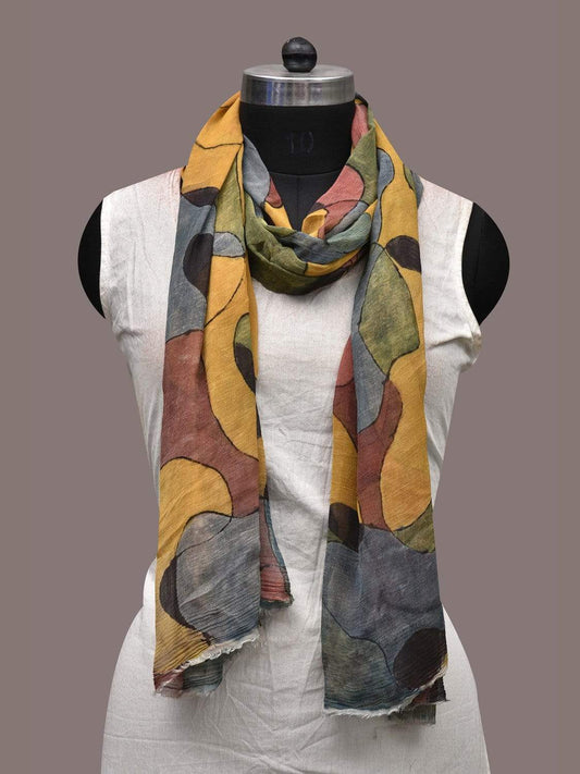 Multicolor Kalamkari Hand Painted Chiffon Dupatta with Abstract Design ds2356