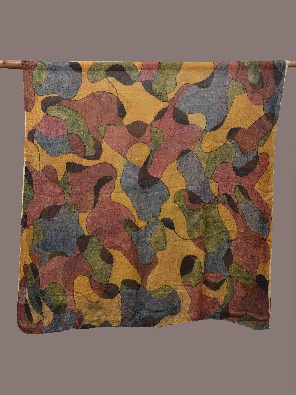 Multicolor Kalamkari Hand Painted Chiffon Dupatta with Abstract Design ds2356