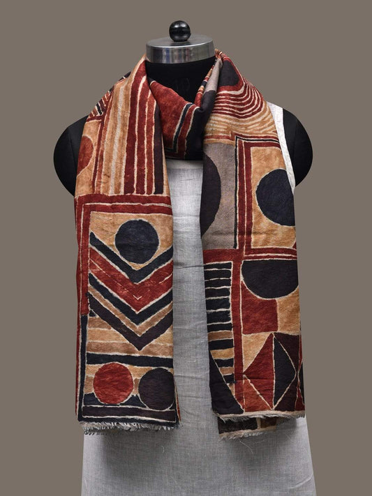 Multicolor Kalamkari Hand Painted Cotton Handloom Dupatta with Geometric Design ds2470