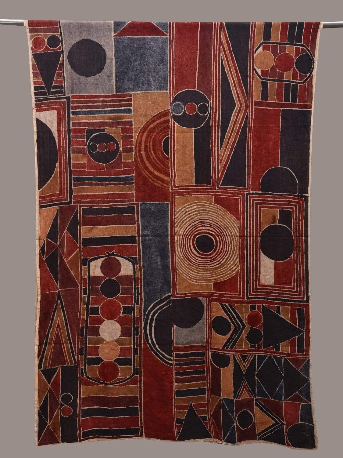 Multicolor Kalamkari Hand Painted Cotton Handloom Dupatta with Geometric Design ds2527