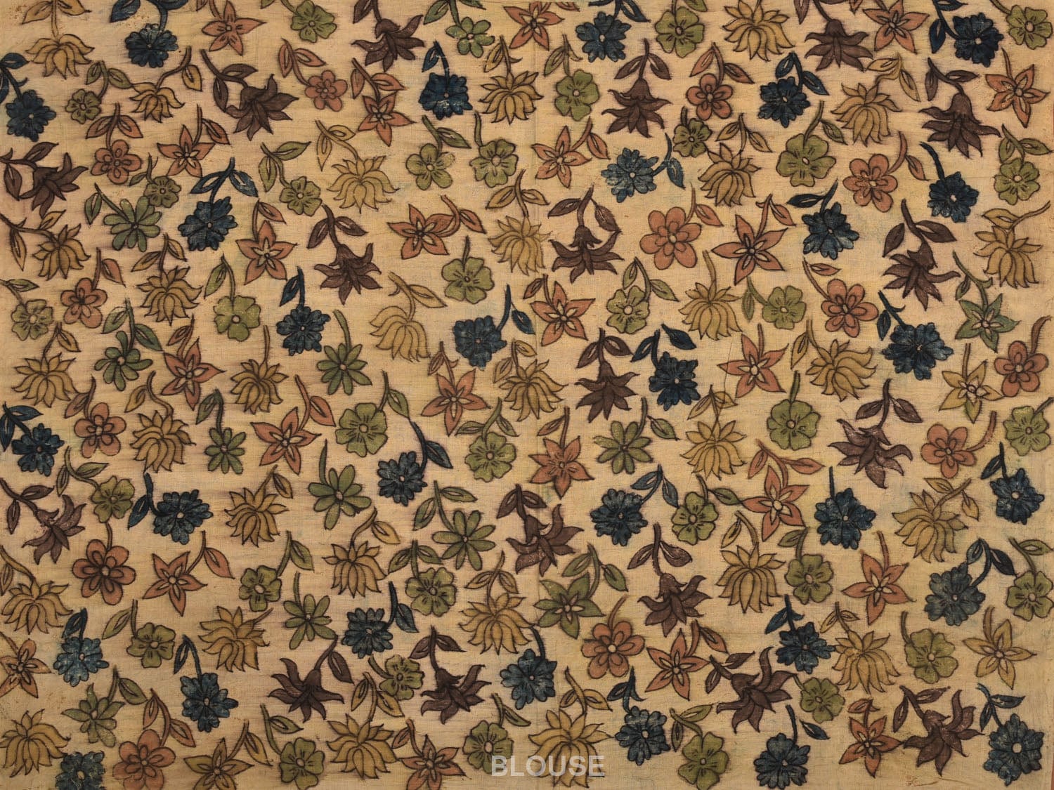 Multicolor Kalamkari Hand Painted Cotton Handloom Saree with Zari Checks Design KL0781