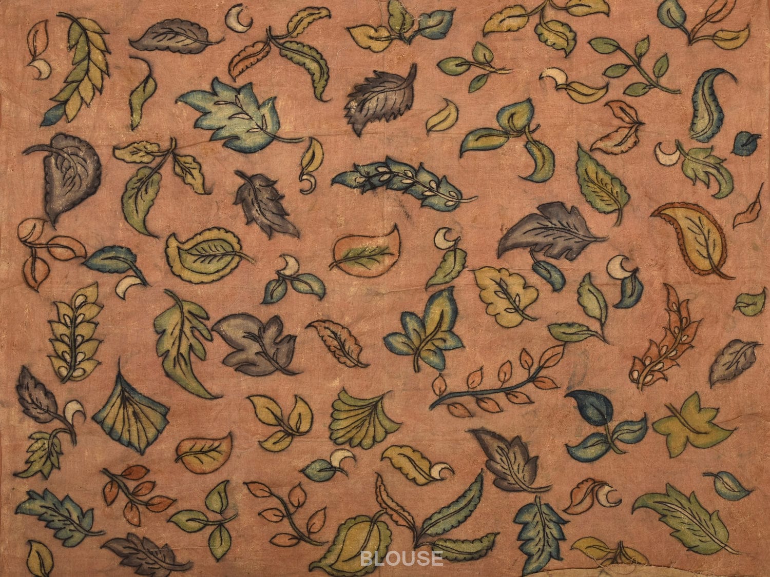 Multicolor Kalamkari Hand Painted Cotton Handloom Saree with Zari Checks Design KL0782