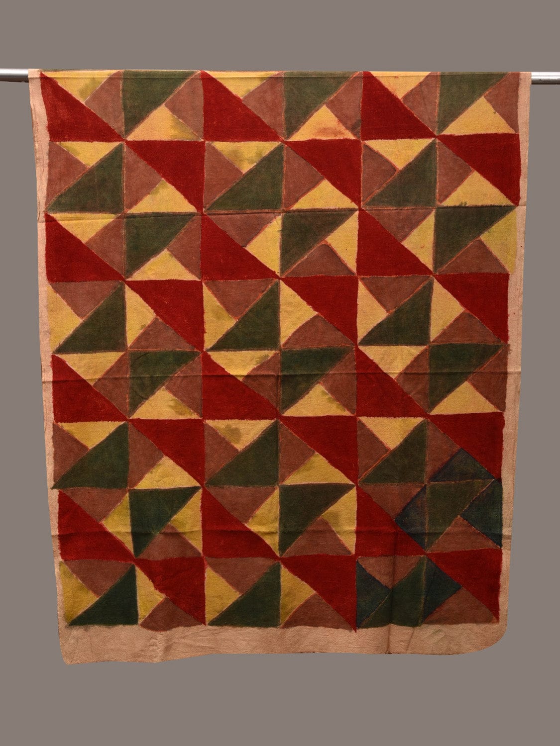 Multicolor Kalamkari Hand Painted Cotton Silk Handloom Dupatta with Geometric Design ds2703