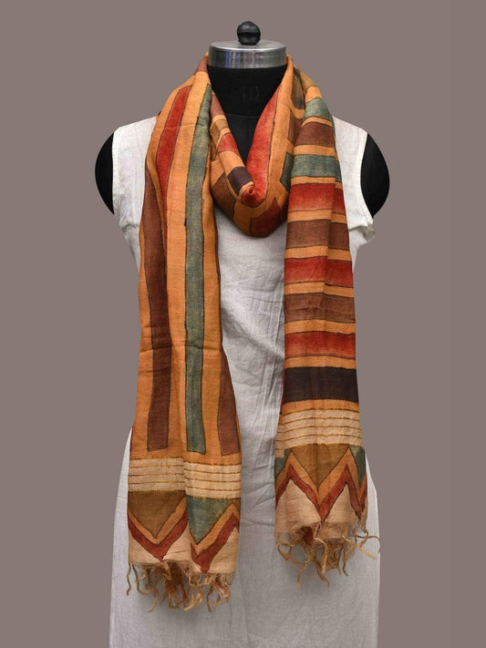 Multicolor Kalamkari Hand Painted Cotton Silk Handloom Dupatta with Geometrical Design ds2354