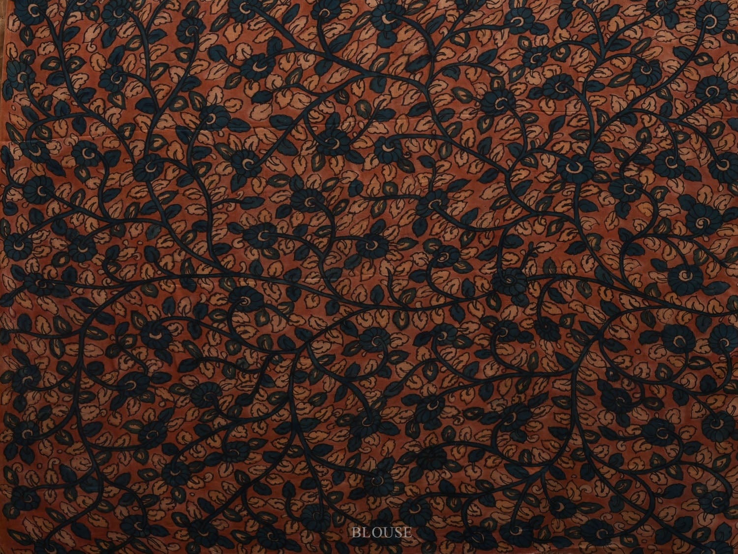 Multicolor Kalamkari Hand Painted Kanchipuram Silk Handloom Saree with Floral and Peacocks Pallu Design KL0578