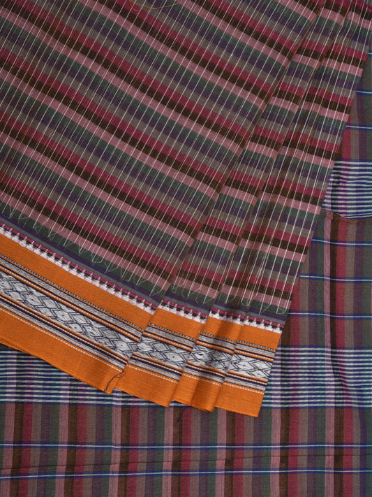 Multicolor Narayanpet Cotton Handloom Saree with Check Design No Blouse np0601