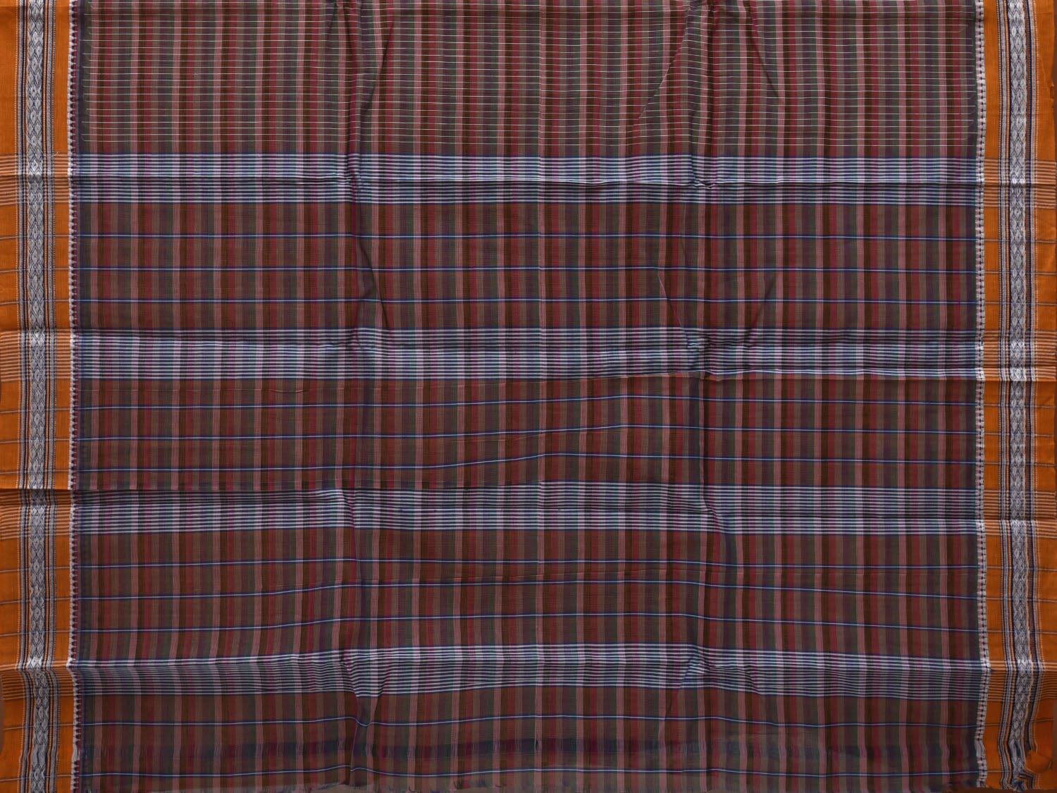 Multicolor Narayanpet Cotton Handloom Saree with Check Design No Blouse np0601