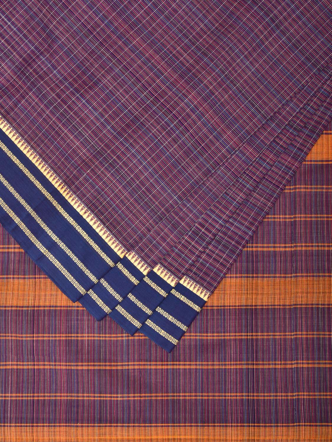 Multicolor Narayanpet Cotton Handloom Saree with Check Design No Blouse np0718