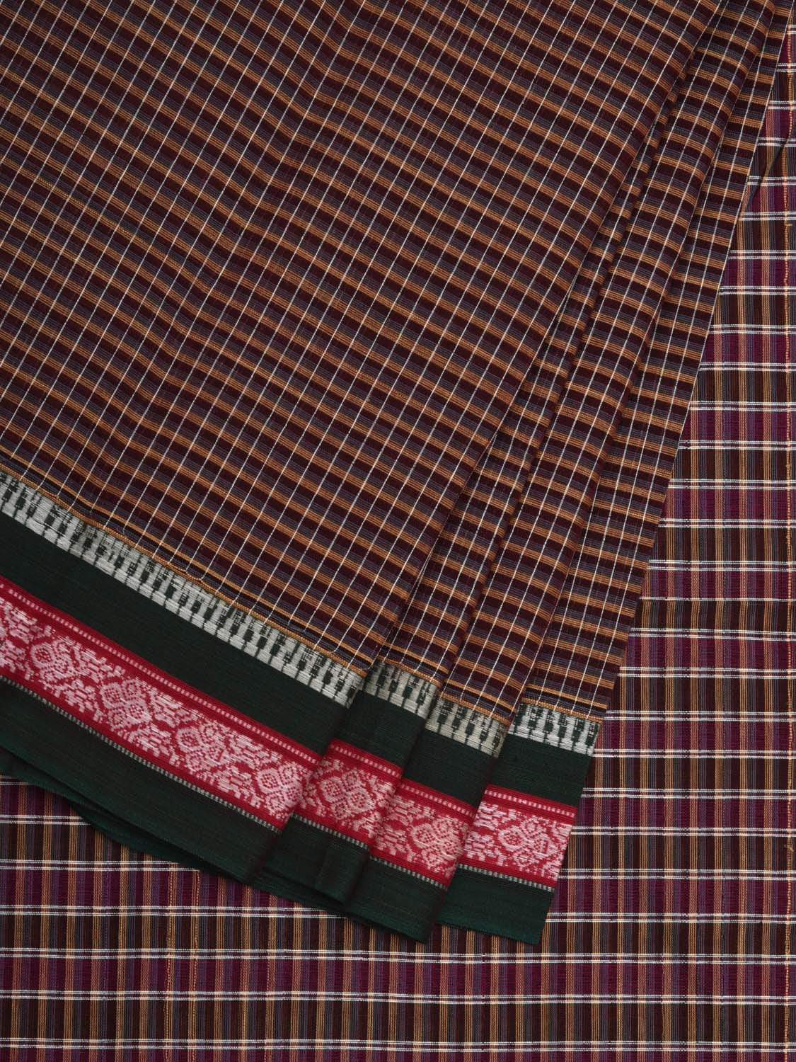 Multicolor Narayanpet Cotton Handloom Saree with Checks Design No Blouse np0517