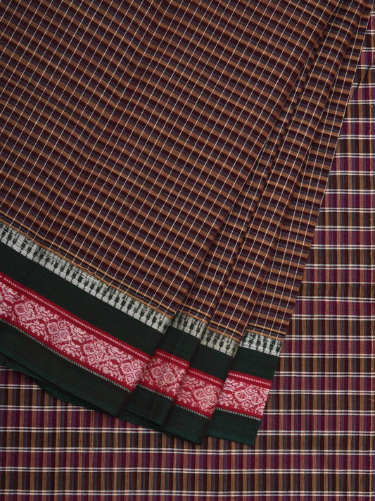 Multicolor Narayanpet Cotton Handloom Saree with Checks Design No Blouse np0517