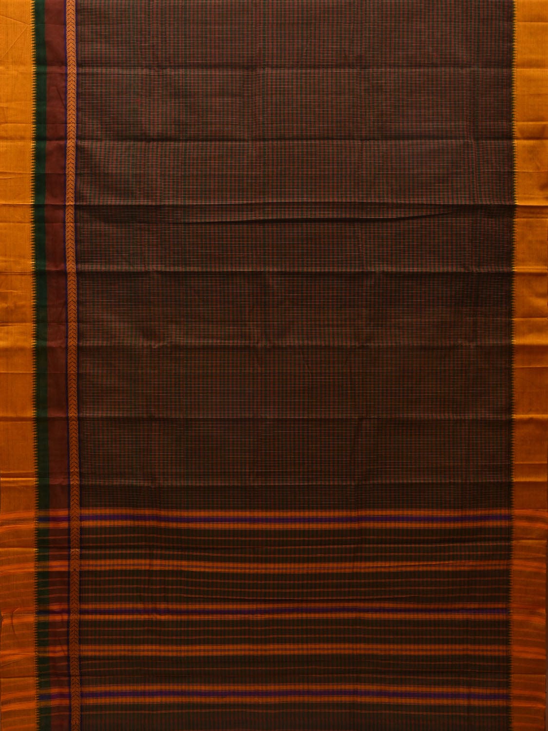 Multicolor Narayanpet Cotton Handloom Saree with Checks Design No Blouse np0568