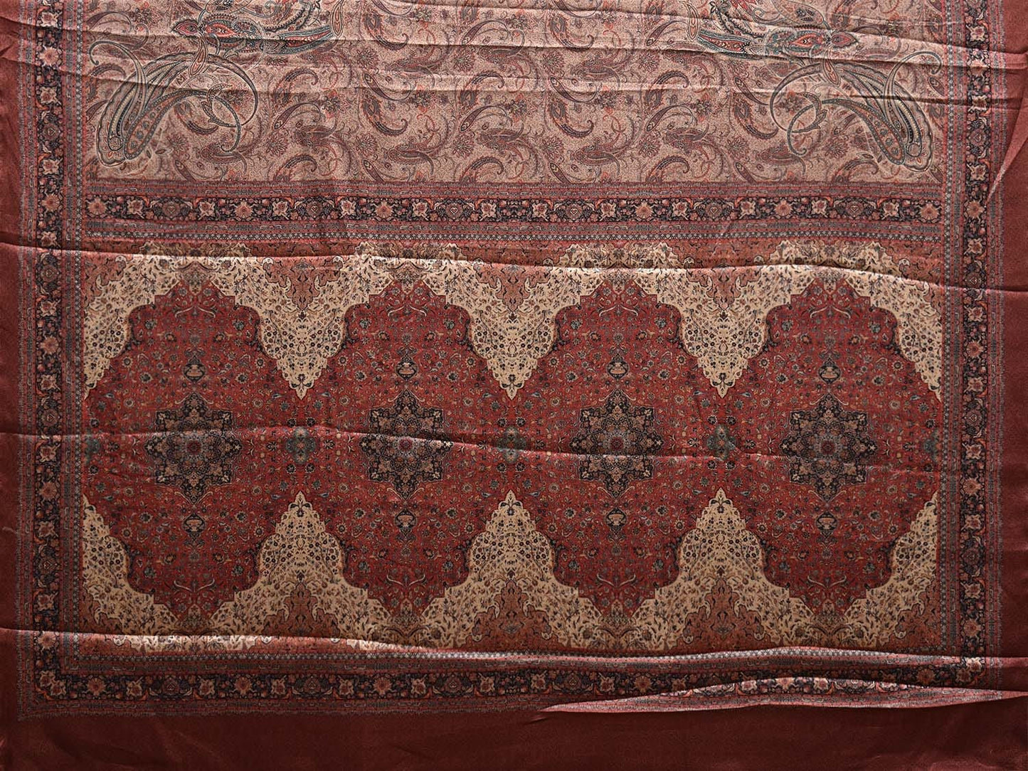 Multicolor Pashmina Print Viscose Twill Saree with Pasley Design o0559