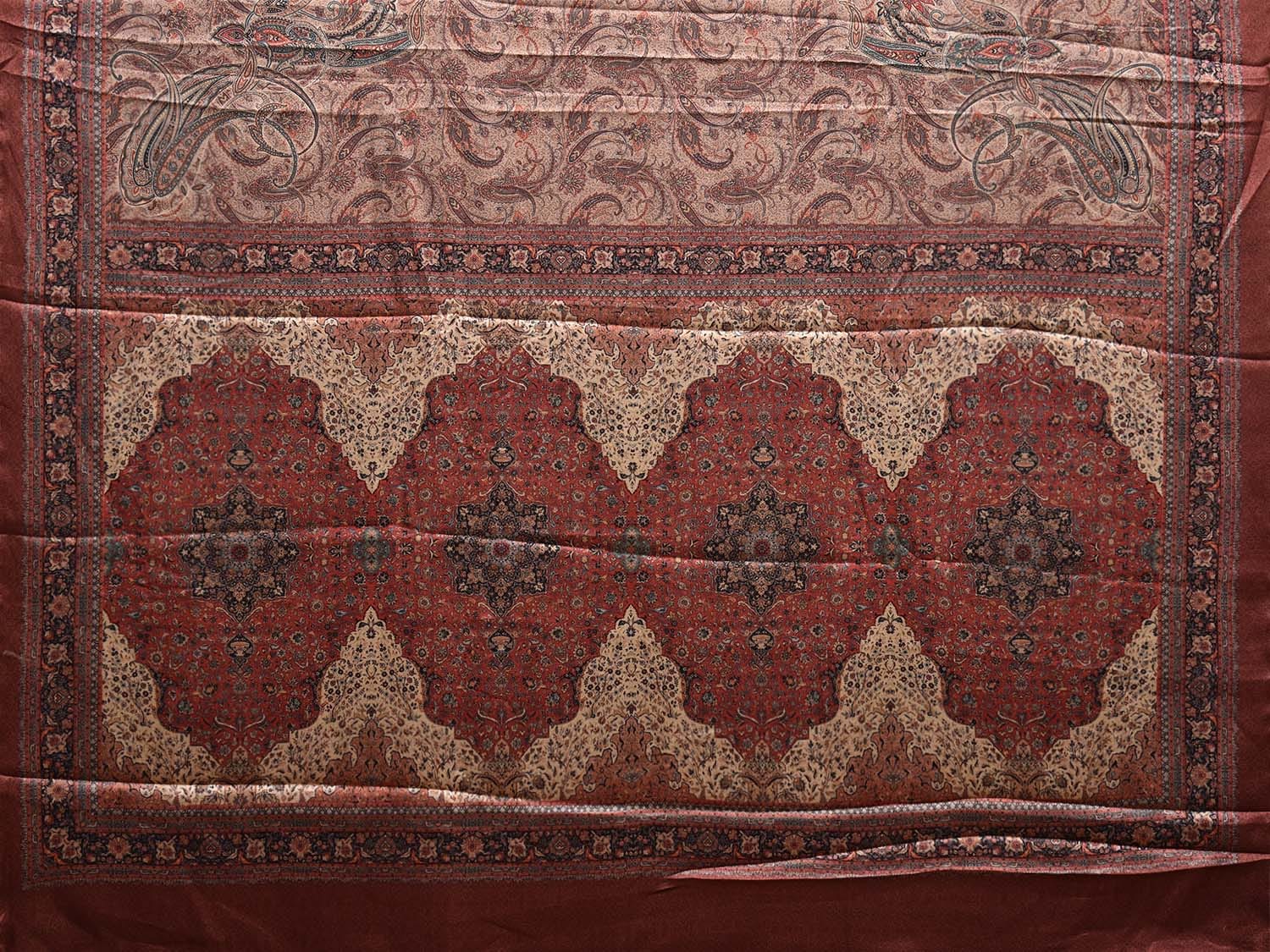 Multicolor Pashmina Print Viscose Twill Saree with Pasley Design o0559