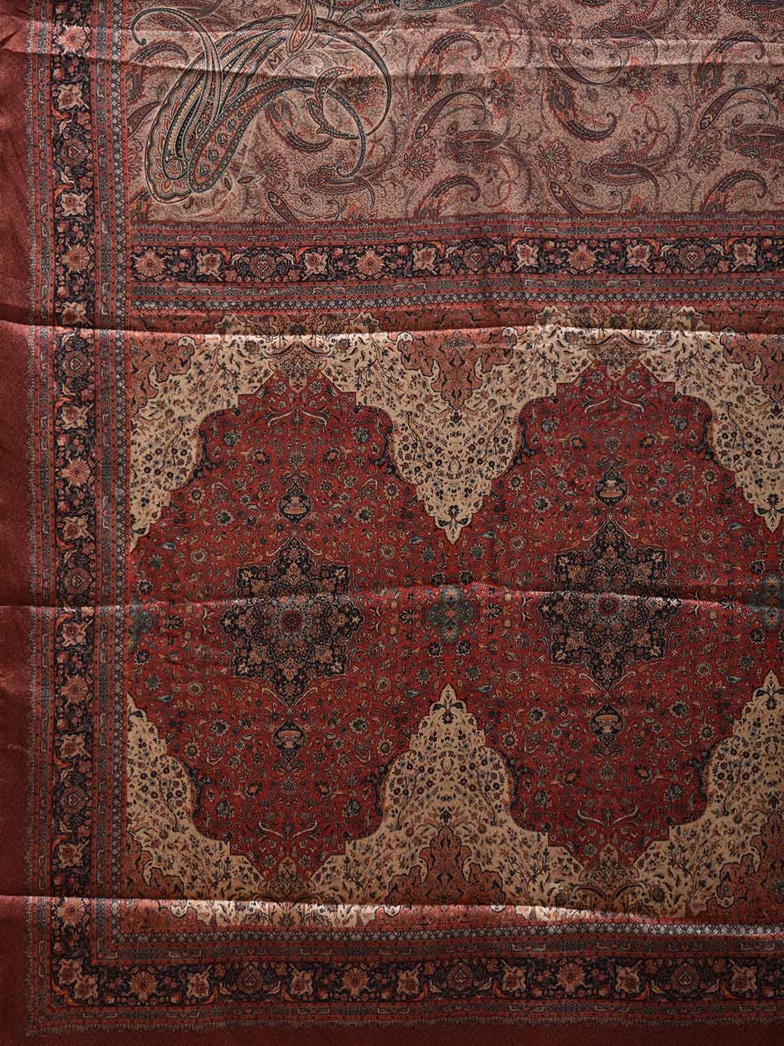 Multicolor Pashmina Print Viscose Twill Saree with Pasley Design o0559