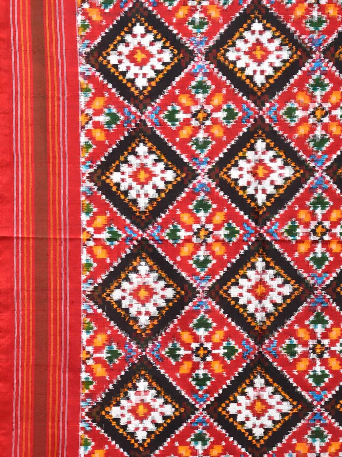 Multicolor Pochampally Double Ikat Silk Handloom Saree with Grill Design i0754