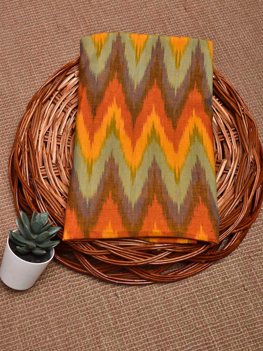 Multicolor Pochampally Ikat Cotton Handloom Blouse with Zig-Zag Design Length 1mt Width 44 Inches BL0165