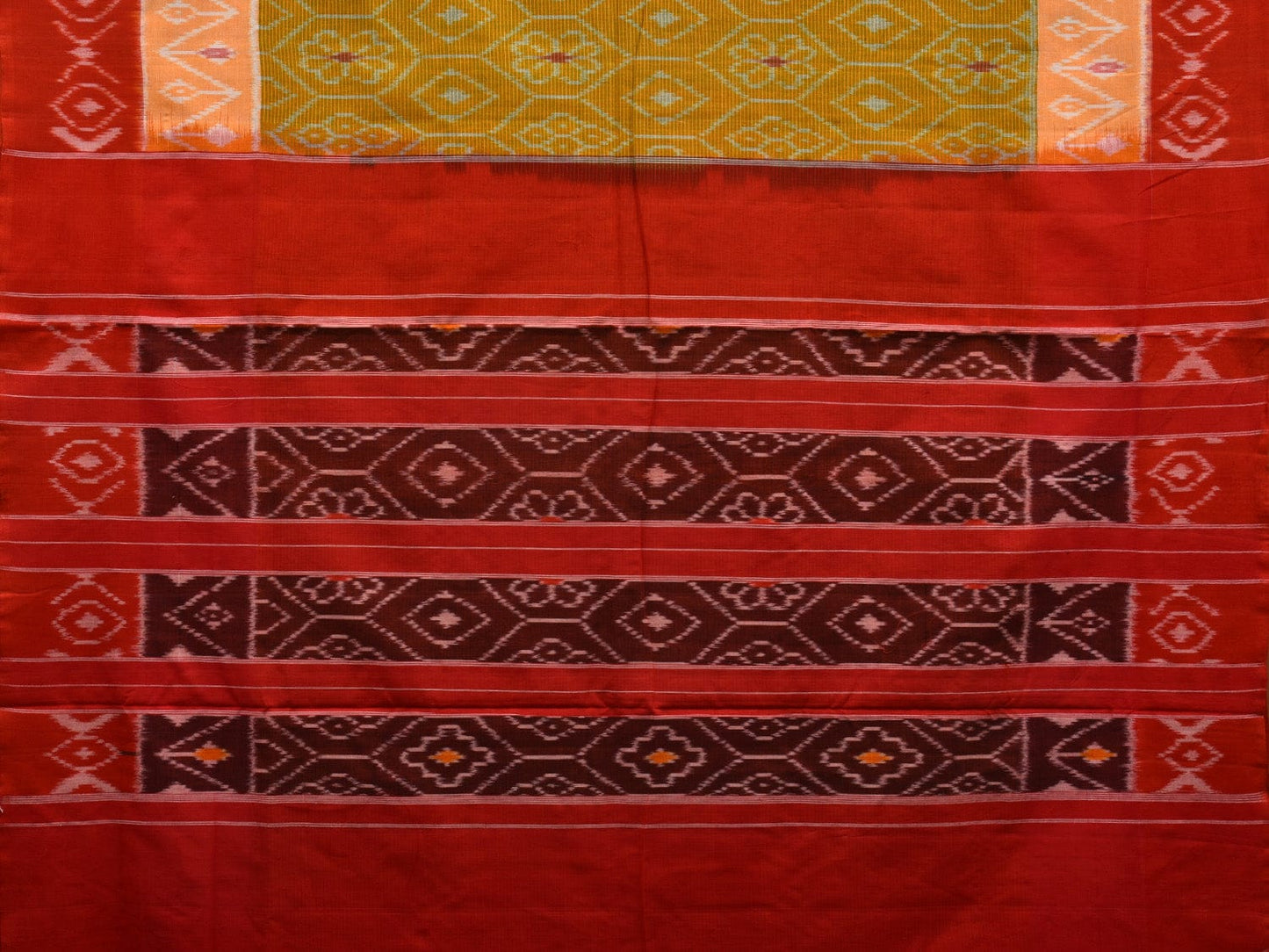 Multicolor Pochampally Ikat Cotton Handloom Saree with All Over Design i0663