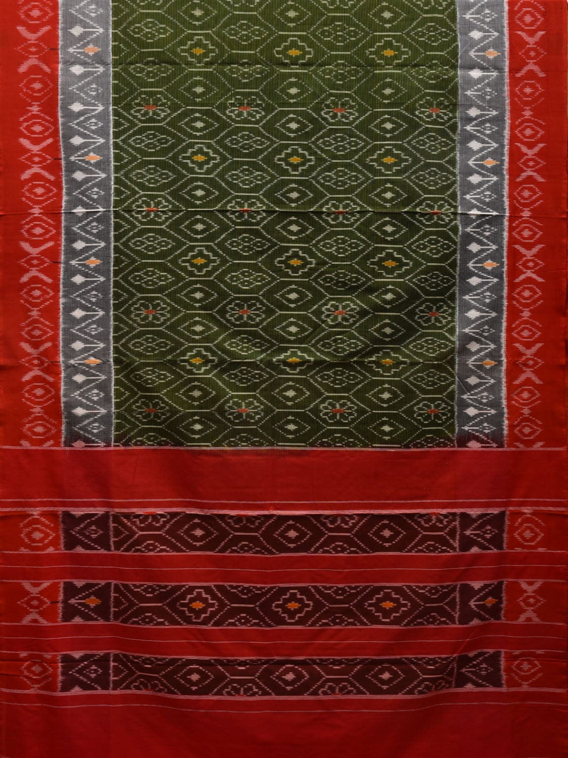 Multicolor Pochampally Ikat Cotton Handloom Saree with All Over Design i0665