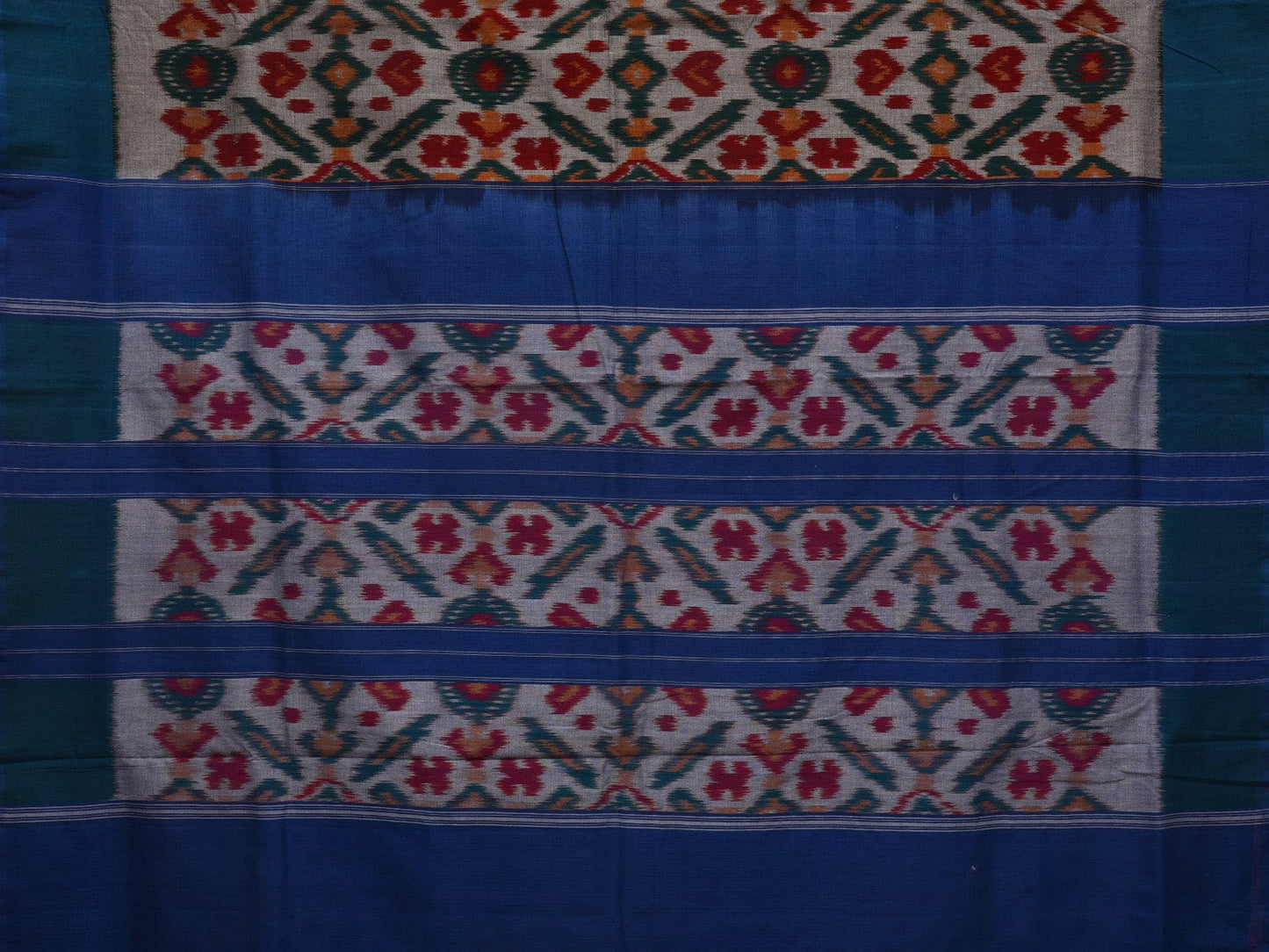 Multicolor Pochampally Ikat Cotton Handloom Saree with All Over Grill Design i0720