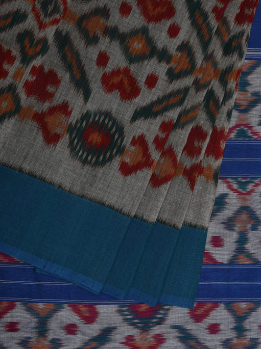 Multicolor Pochampally Ikat Cotton Handloom Saree with All Over Grill Design i0720