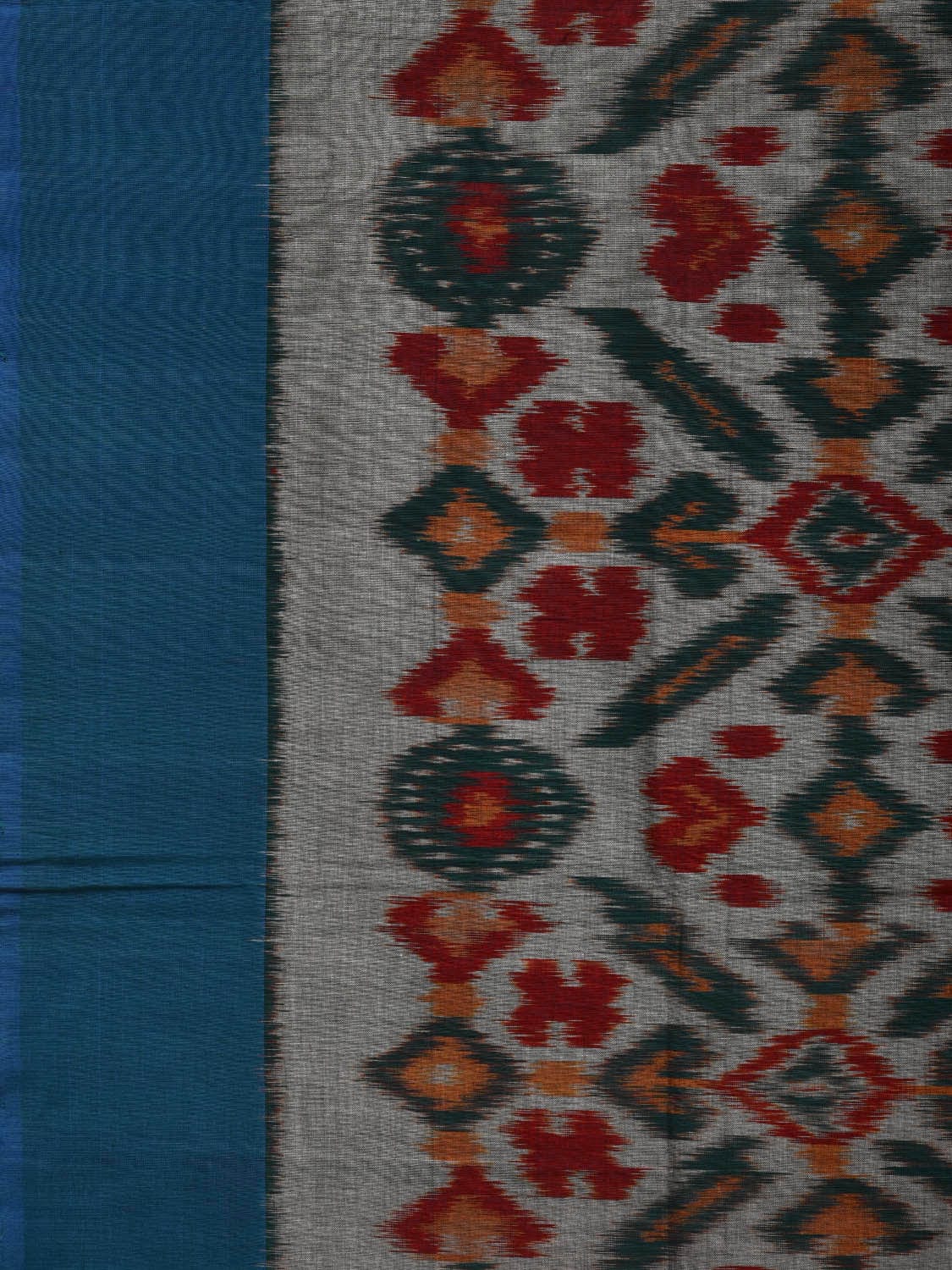 Multicolor Pochampally Ikat Cotton Handloom Saree with All Over Grill Design i0720