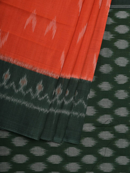 Multicolor Pochampally Ikat Cotton Handloom Saree with Half-Half Design i0667