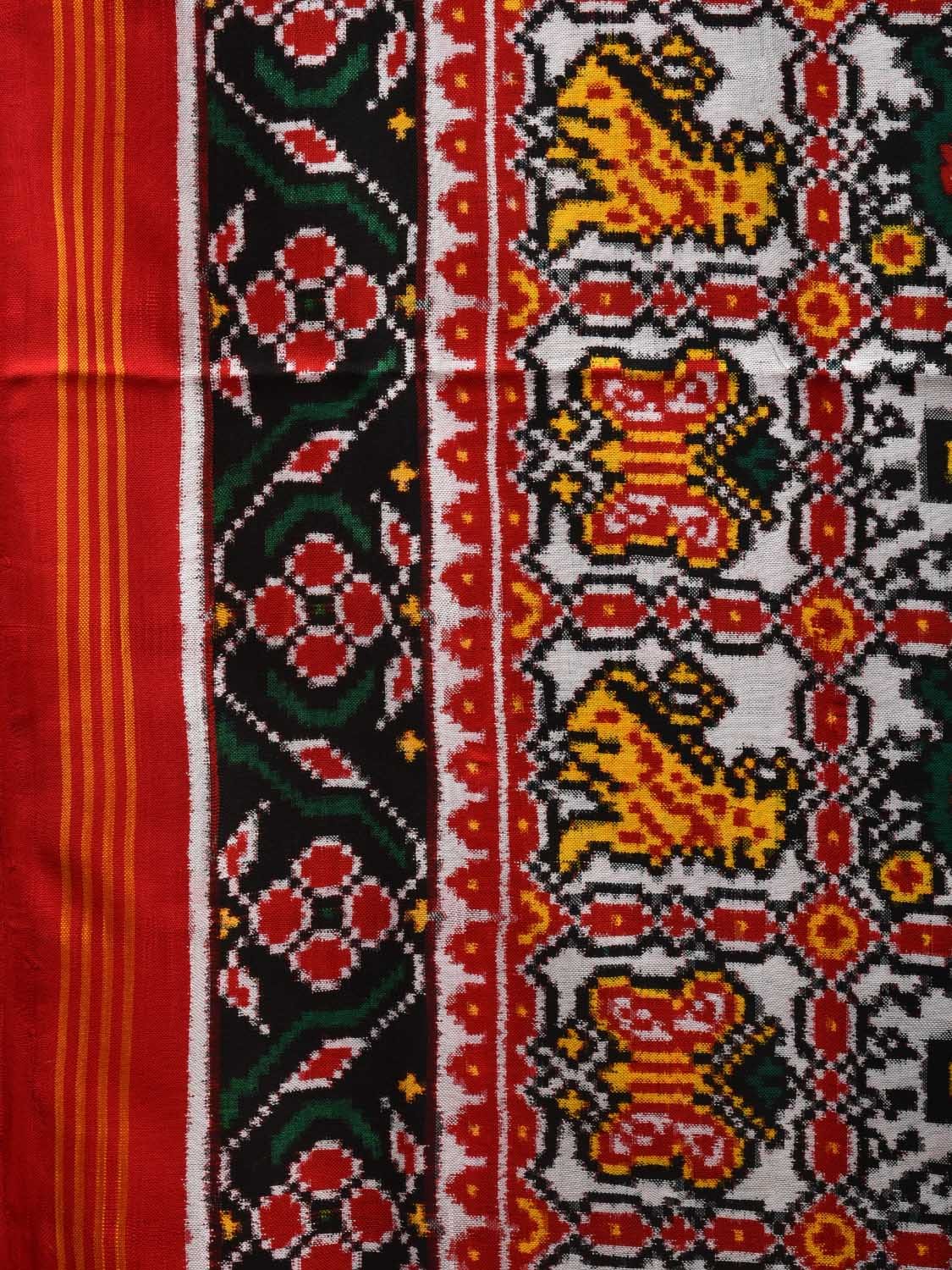 Multicolor Pochampally Ikat Silk Handloom Saree with Patola Design i0681 No Blouse