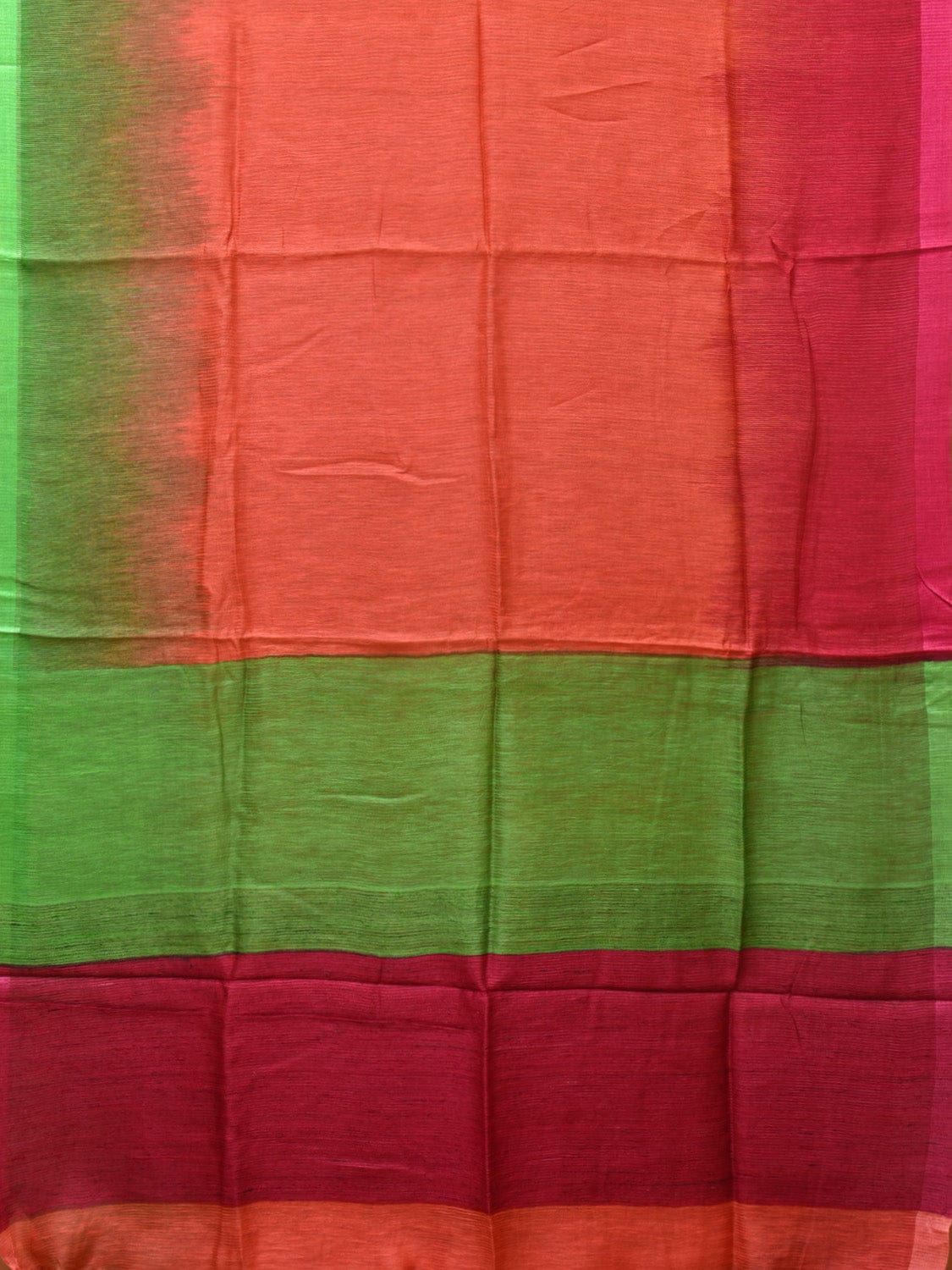Multicolor Tussar Silk Handloom Saree with Contrast Border and Pallu Design o0427