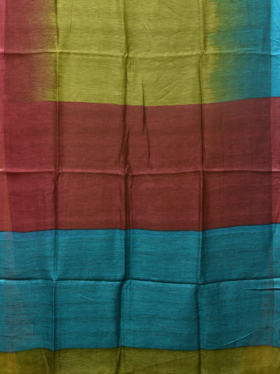 Multicolor Tussar Silk Handloom Saree with Contrast Border and Pallu Design o0430