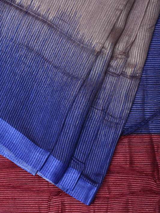 Multicolor Tussar Silk Handloom Saree with Contrast Border and Pallu Design o0434