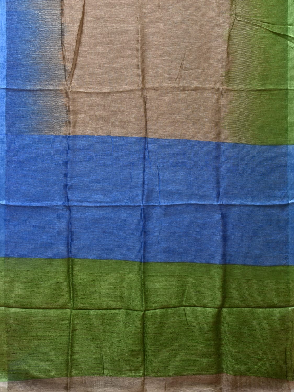 Multicolor Tussar Silk Handloom Saree with Contrast Border and Pallu Design o0436