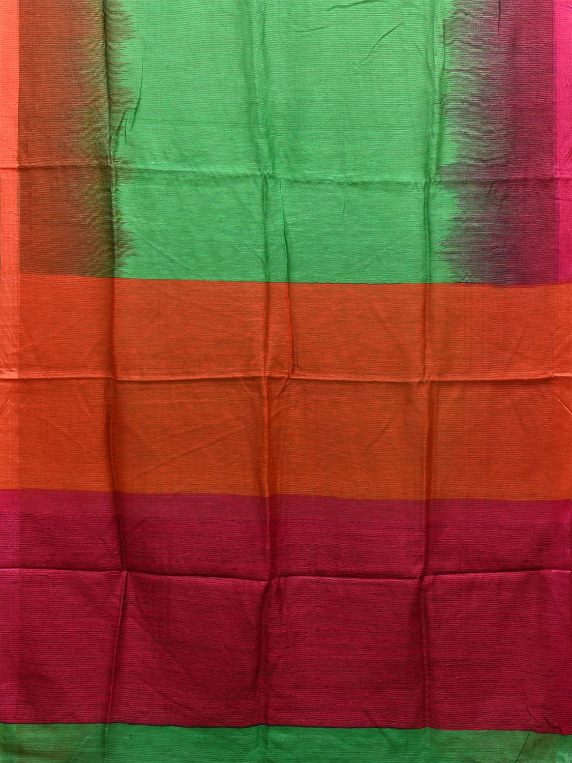 Multicolor Tussar Silk Handloom Saree with Contrast Border and Pallu Design o0545