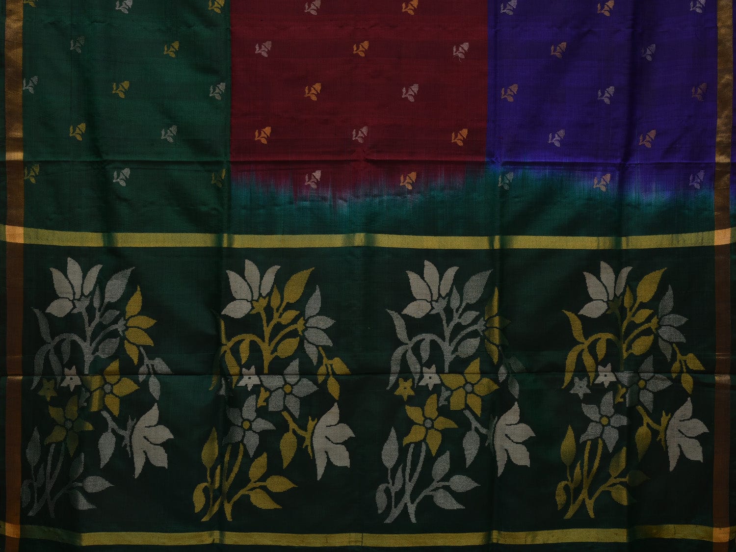 Multicolor Uppada Silk Handloom Saree with Floral Pallu Design u1931