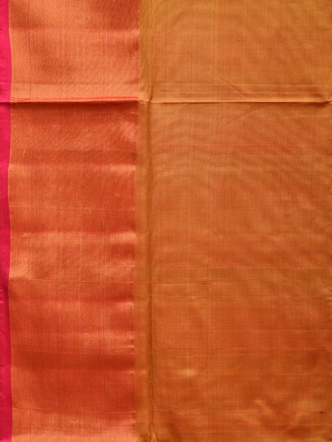 Mustard and Pink Uppada Silk Handloom Plain Saree with Contrast Pallu Design u1757