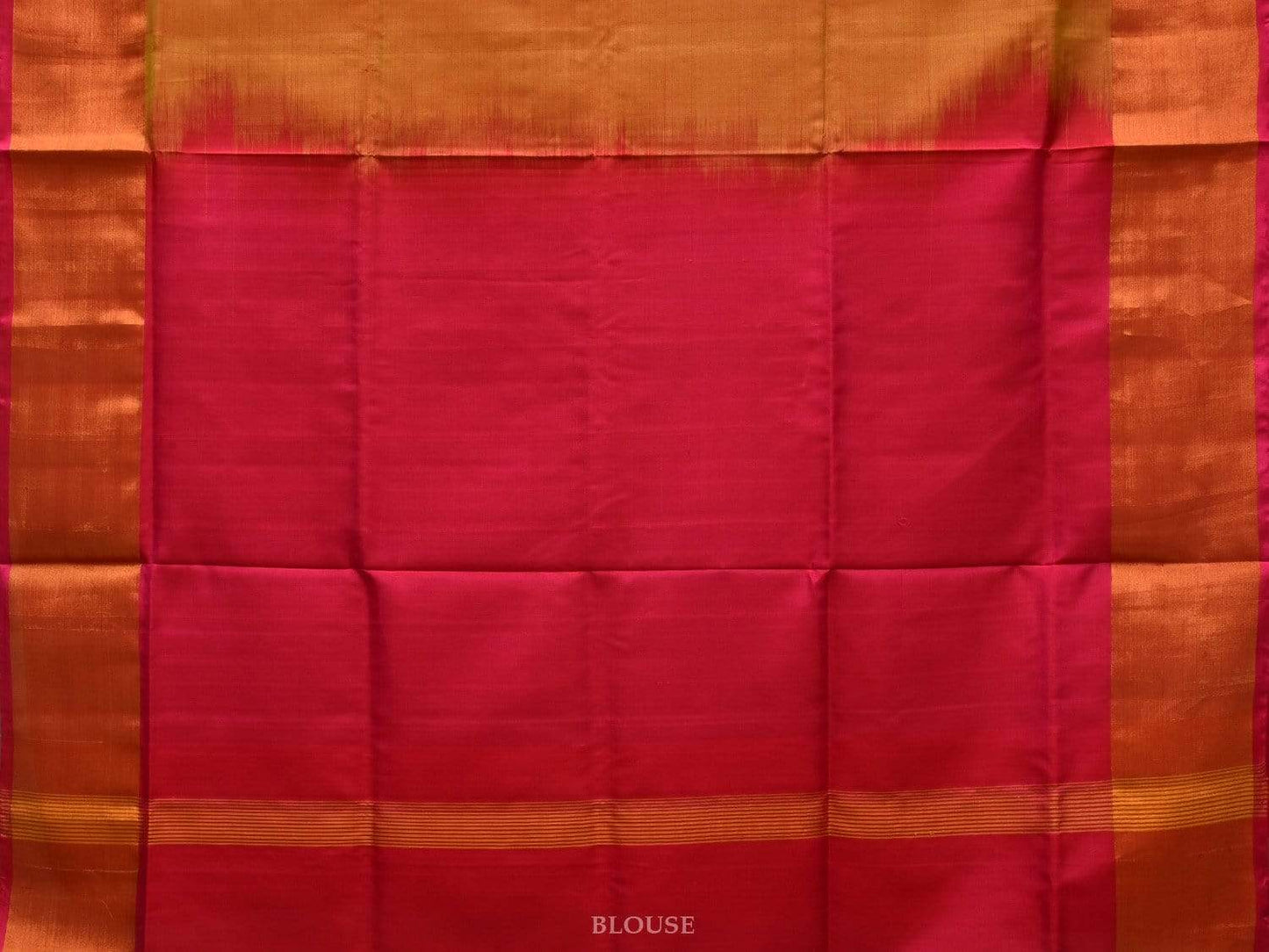 Mustard and Pink Uppada Silk Handloom Plain Saree with Contrast Pallu Design u1757